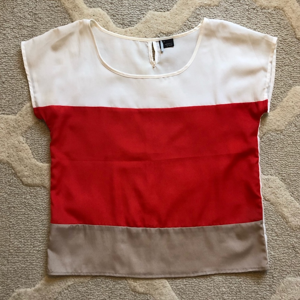 Sparkle & Fade Blouse with Color Block Stripes